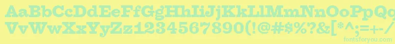 FaraoBlackOt Font – Green Fonts on Yellow Background