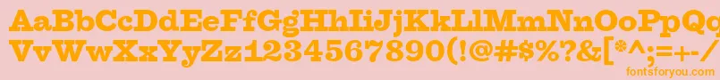 FaraoBlackOt Font – Orange Fonts on Pink Background