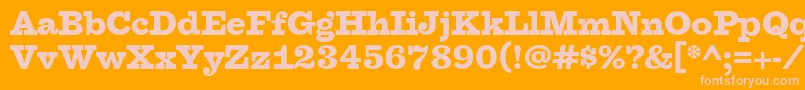 FaraoBlackOt-fontti – vaaleanpunaiset fontit oranssilla taustalla