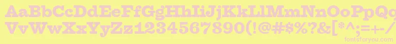 FaraoBlackOt Font – Pink Fonts on Yellow Background