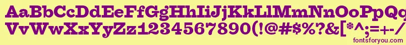 FaraoBlackOt Font – Purple Fonts on Yellow Background