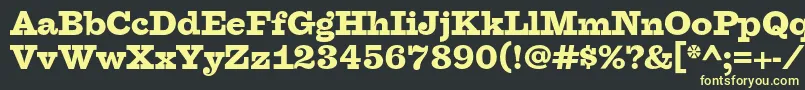 フォントFaraoBlackOt – 黒い背景に黄色の文字