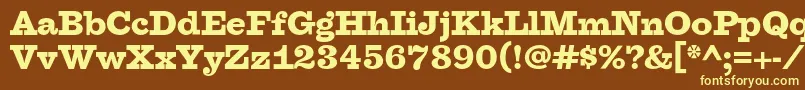 FaraoBlackOt Font – Yellow Fonts on Brown Background