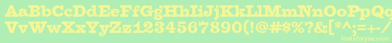 フォントFaraoBlackOt – 黄色の文字が緑の背景にあります