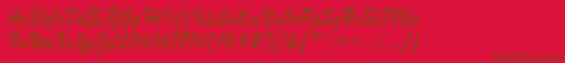 ParsekCondensed-Schriftart – Braune Schriften auf rotem Hintergrund