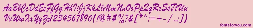 ParsekCondensed Font – Purple Fonts on Pink Background