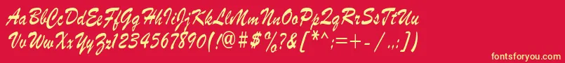ParsekCondensed Font – Yellow Fonts on Red Background