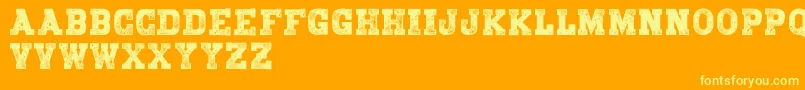 Czcionka BringmeawarDemo – żółte czcionki na pomarańczowym tle