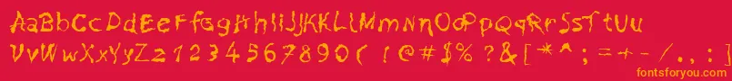 PainNBleed Font – Orange Fonts on Red Background