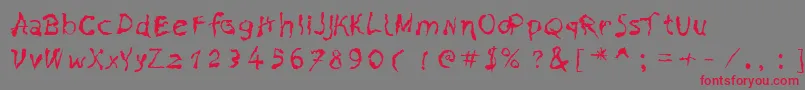 PainNBleed Font – Red Fonts on Gray Background