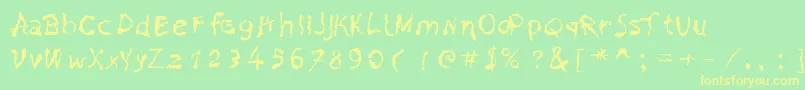 PainNBleed Font – Yellow Fonts on Green Background