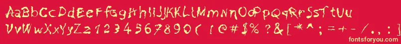 PainNBleed Font – Yellow Fonts on Red Background