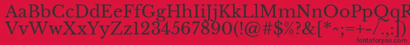 LibrebaskervilleRegular-Schriftart – Schwarze Schriften auf rotem Hintergrund