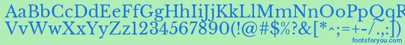 LibrebaskervilleRegular Font – Blue Fonts on Green Background
