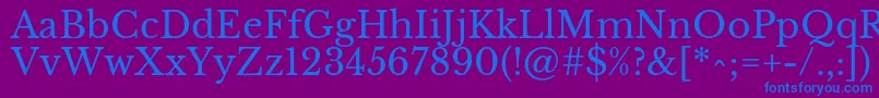 Шрифт LibrebaskervilleRegular – синие шрифты на фиолетовом фоне