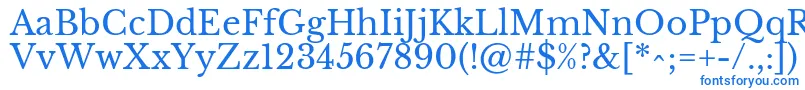 Czcionka LibrebaskervilleRegular – niebieskie czcionki na białym tle