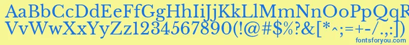 LibrebaskervilleRegular Font – Blue Fonts on Yellow Background