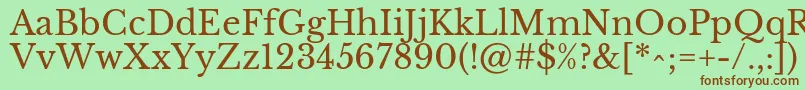 Шрифт LibrebaskervilleRegular – коричневые шрифты на зелёном фоне