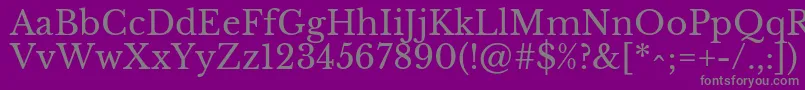 フォントLibrebaskervilleRegular – 紫の背景に灰色の文字