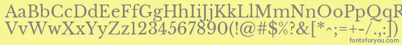 フォントLibrebaskervilleRegular – 黄色の背景に灰色の文字