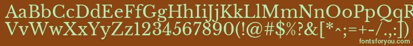 LibrebaskervilleRegular Font – Green Fonts on Brown Background