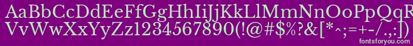 LibrebaskervilleRegular Font – Green Fonts on Purple Background