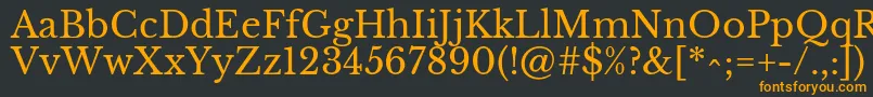 フォントLibrebaskervilleRegular – 黒い背景にオレンジの文字