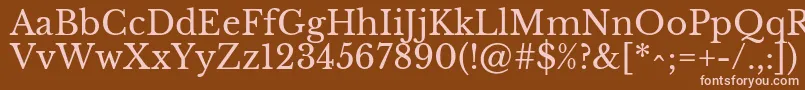 LibrebaskervilleRegular Font – Pink Fonts on Brown Background
