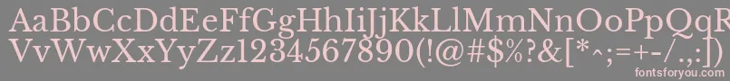 フォントLibrebaskervilleRegular – 灰色の背景にピンクのフォント