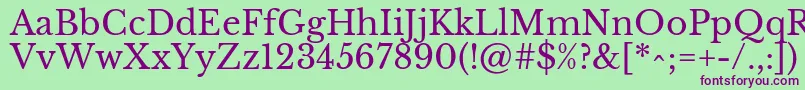 Czcionka LibrebaskervilleRegular – fioletowe czcionki na zielonym tle