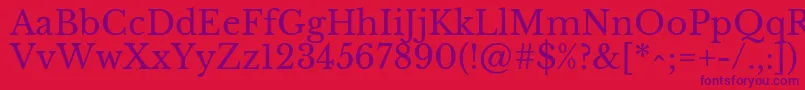 LibrebaskervilleRegular Font – Purple Fonts on Red Background