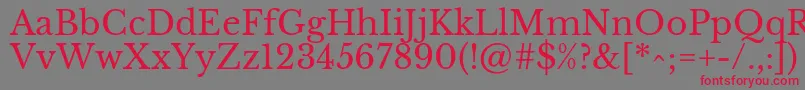 LibrebaskervilleRegular Font – Red Fonts on Gray Background