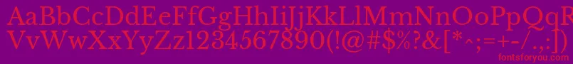 LibrebaskervilleRegular Font – Red Fonts on Purple Background