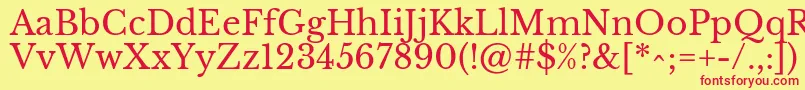 Czcionka LibrebaskervilleRegular – czerwone czcionki na żółtym tle