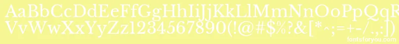 LibrebaskervilleRegular-fontti – valkoiset fontit keltaisella taustalla