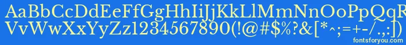 LibrebaskervilleRegular-fontti – keltaiset fontit sinisellä taustalla