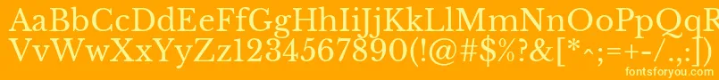 Шрифт LibrebaskervilleRegular – жёлтые шрифты на оранжевом фоне