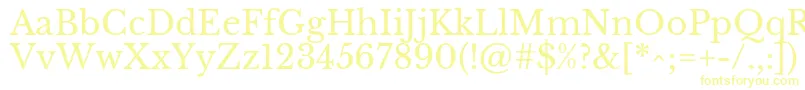 LibrebaskervilleRegular-Schriftart – Gelbe Schriften auf weißem Hintergrund