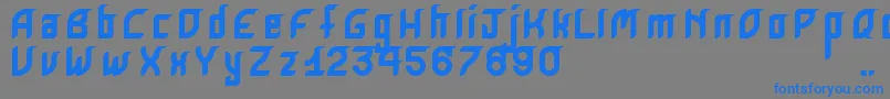 フォントKrugovisBold – 灰色の背景に青い文字