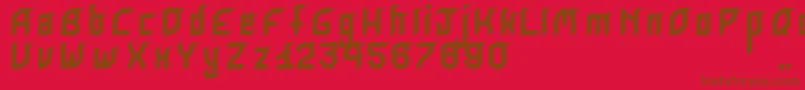 KrugovisBold-Schriftart – Braune Schriften auf rotem Hintergrund