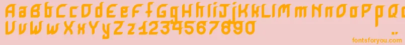 KrugovisBold-Schriftart – Orangefarbene Schriften auf rosa Hintergrund