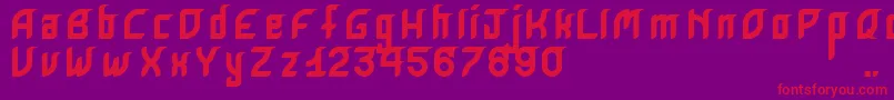 KrugovisBold-Schriftart – Rote Schriften auf violettem Hintergrund