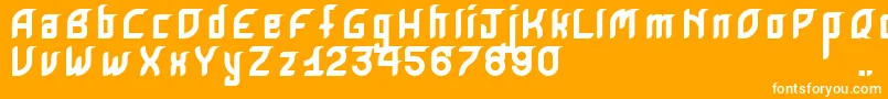 KrugovisBold-Schriftart – Weiße Schriften auf orangefarbenem Hintergrund