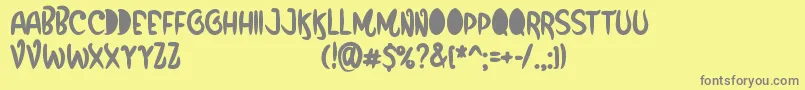 フォントFunboxPersonalUseOnly – 黄色の背景に灰色の文字