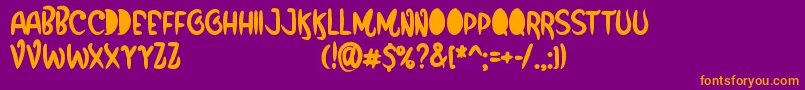 FunboxPersonalUseOnly-Schriftart – Orangefarbene Schriften auf violettem Hintergrund