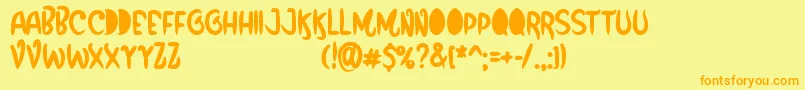 FunboxPersonalUseOnly Font – Orange Fonts on Yellow Background