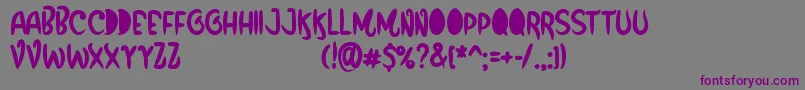 フォントFunboxPersonalUseOnly – 紫色のフォント、灰色の背景