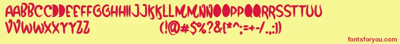 FunboxPersonalUseOnly Font – Red Fonts on Yellow Background