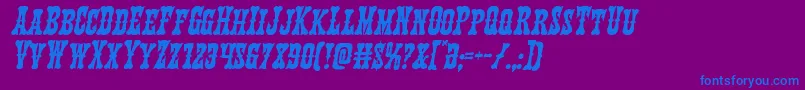 Texasrangerital Font – Blue Fonts on Purple Background