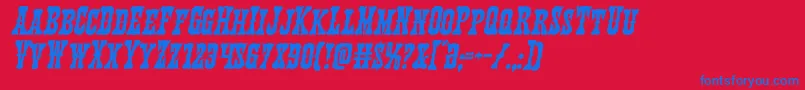 Texasrangerital Font – Blue Fonts on Red Background